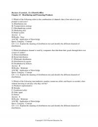 978-0134728391 Test Bank Chapter 13 Part 1