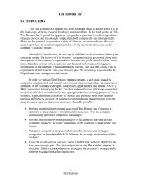 A Case Note – Tim Hortons International Strategy