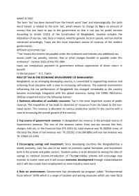 Role Of Taxation In Economic Development Of Bangladesh And Tax Strature Of Bangladesh