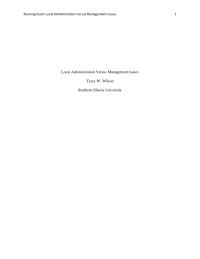 Local Administration Versus Management Issues