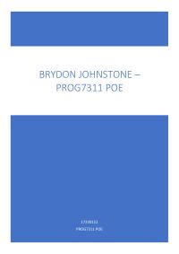 Prog7311 Prototype Proposal