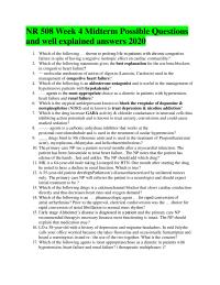 Nr 508 Week 4 Midterm Possible Questions And Well Explained Answers 2020