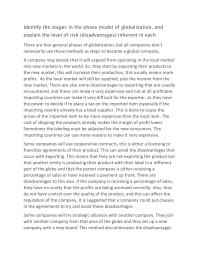 Stages In The Phase Model Of Globalization