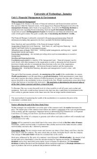 Financial Management And Environments
