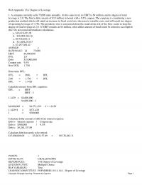 978-1337902571 Test Bank Web Appendix 13A Degree Of Leverage