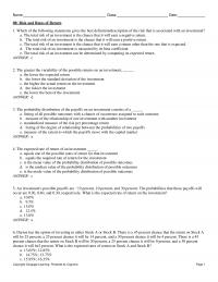 978-1337407342 Test Bank Chapter 08 Risk And Rates Of Return