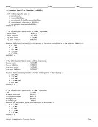 978-1337407342 Test Bank Chapter 14 Managing Short Term Financing Liabilities