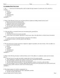 978-1337407342 Test Bank Chapter 15 Managing Short Term Assets