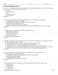 978-1337407342 Test Bank Chapter 16 Financial Planning And Control