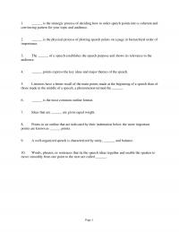 978-1319059415 Test Bank Chapter 11 Organizing The Body Of The Speech FIB