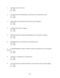 Chapter 7 While men tend to be action- or task-oriented listeners, women tend to favor people-oriented or relational listening