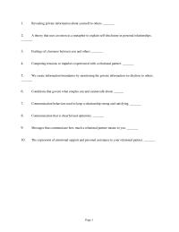 Chapter 10 A theory that uses an onion as a metaphor to explain self-disclosure in personal relationships