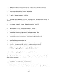 Chapter 14 Explain the difference between a specific purpose and speech thesis as well as the requirements of the latter