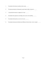 Chapter 16 A presentation that imposes a judgment on a topic