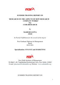 Internship Experiece