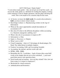 Econ ACCT 304 Exam 1 Study GuideA