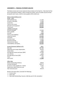 Assignment 1 – Financial Statement Analysis