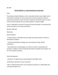 Daniel Goldstein Vs. Urban Development Corporation
