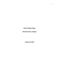 Position Paper 1Ethics Position