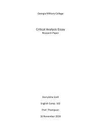 Critical Analysis