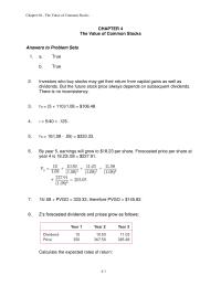 The Value of Common Stocks