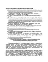 An Essay On General Powers Of A Corporation
