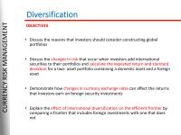 Diversification