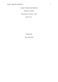 Google’s Organizational Behavior