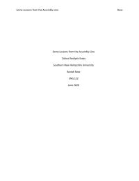 Some Lessons From The Assembly Line