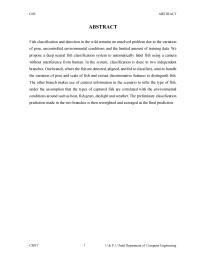 Automatic Fish Classification