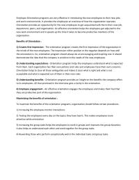 Employee Orientation Programs