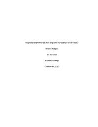 Business Strategy-hospitality And Covid
