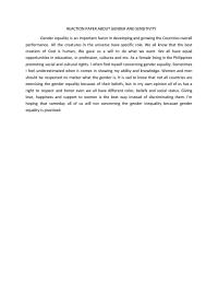 Reaction Paper About Gender And Sensitivity