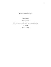 What Does The Literature Say