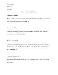 Concussion Notes