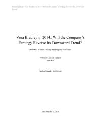 Vera Bradley Case Study Solution