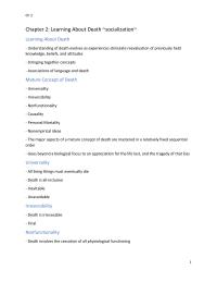 Learning About Death ~socialization~ Notes
