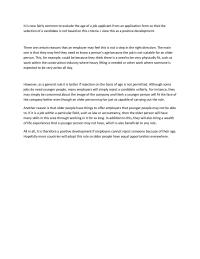 Age Discrimination On Job Application