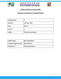 Accounting ISP INSTITUTE OF MULTAN