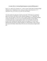 Economic Effects Of Reducing Illegal Immigrants