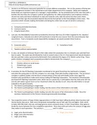 Chapter 4 Appendix A Ethics & Social Responsibility & Business Law