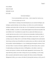 ENGLISH 1A/1AS – Emotional Intelligence