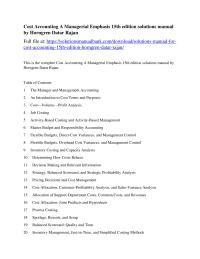 Cost Accounting Solution Manual