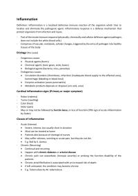 Inflammation Notes