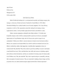 Individual Essay-hilton