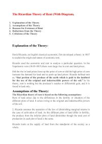 Ricardo’s Theory Of Rent