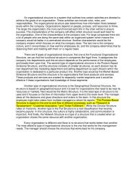 Organizational Structure An