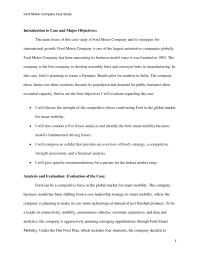 Ford Ford Motor Company Case