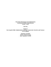 Surveying The Public Administration Landscape: Frameworks, Narratives And Contours