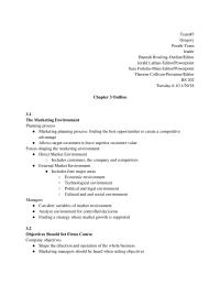 The Marketing Environment Outline